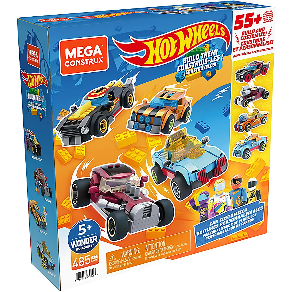Mega Construx Hot Wheels Rennwagen Spielzeug-Set 485Teile