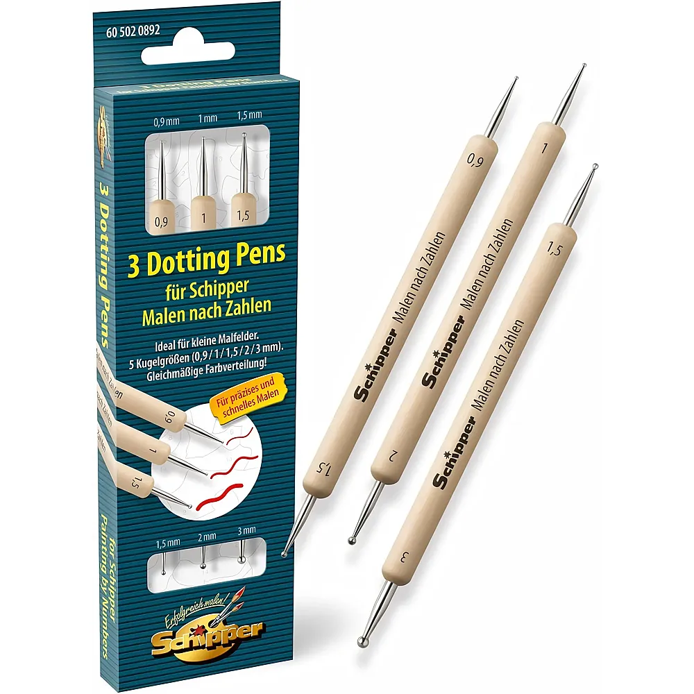 meinspielzeug - Schipper MNZ 3 Dotting Pens doppelseitig | Malen nach Zahlen
