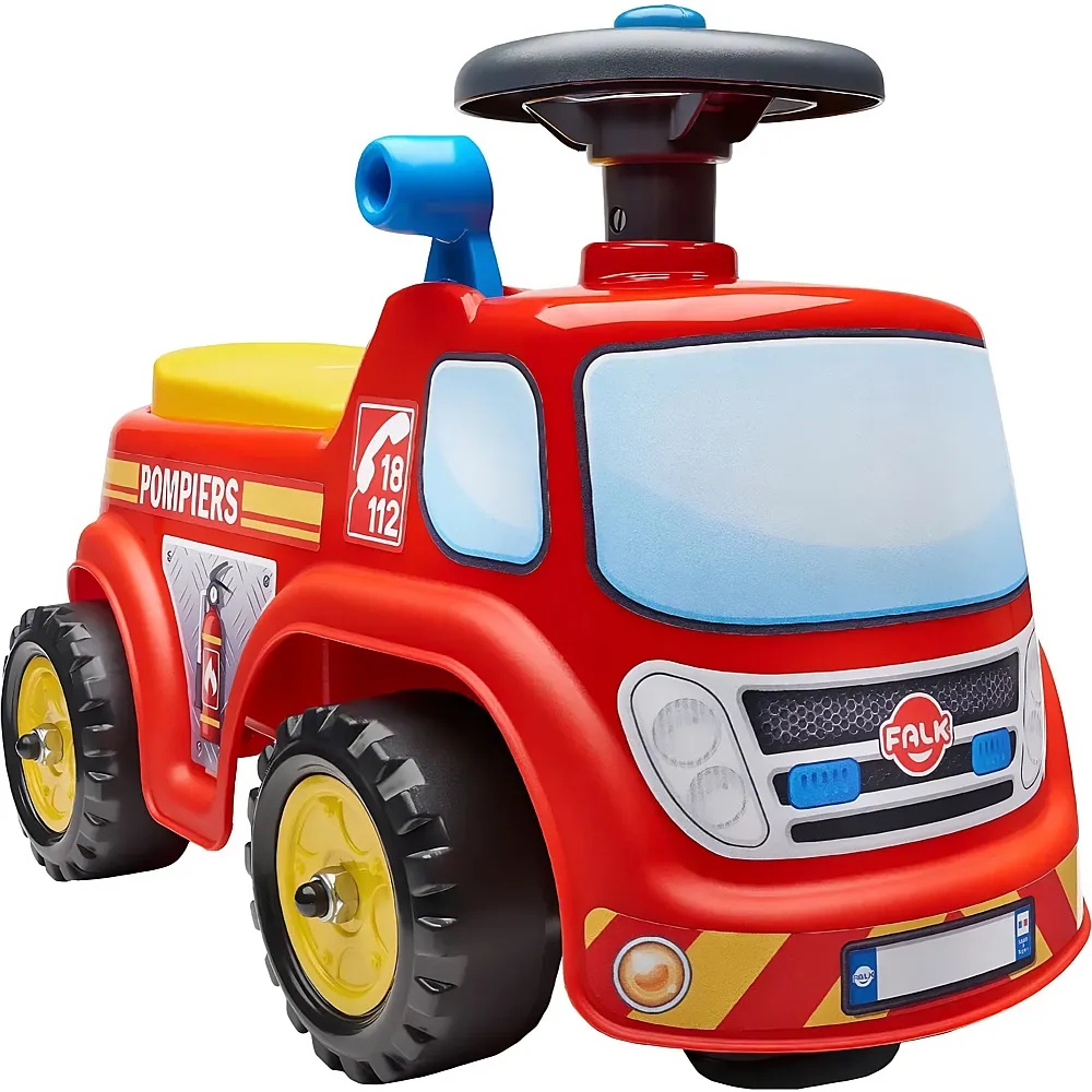 Falk Rutscher Feuerwehr mit Lenkrad und Hupe