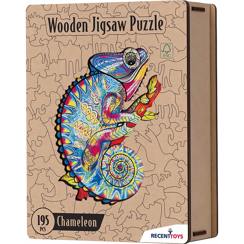 Recent Toys Puzzle Holz Chameleon 195 Teile, 28x36 cm,