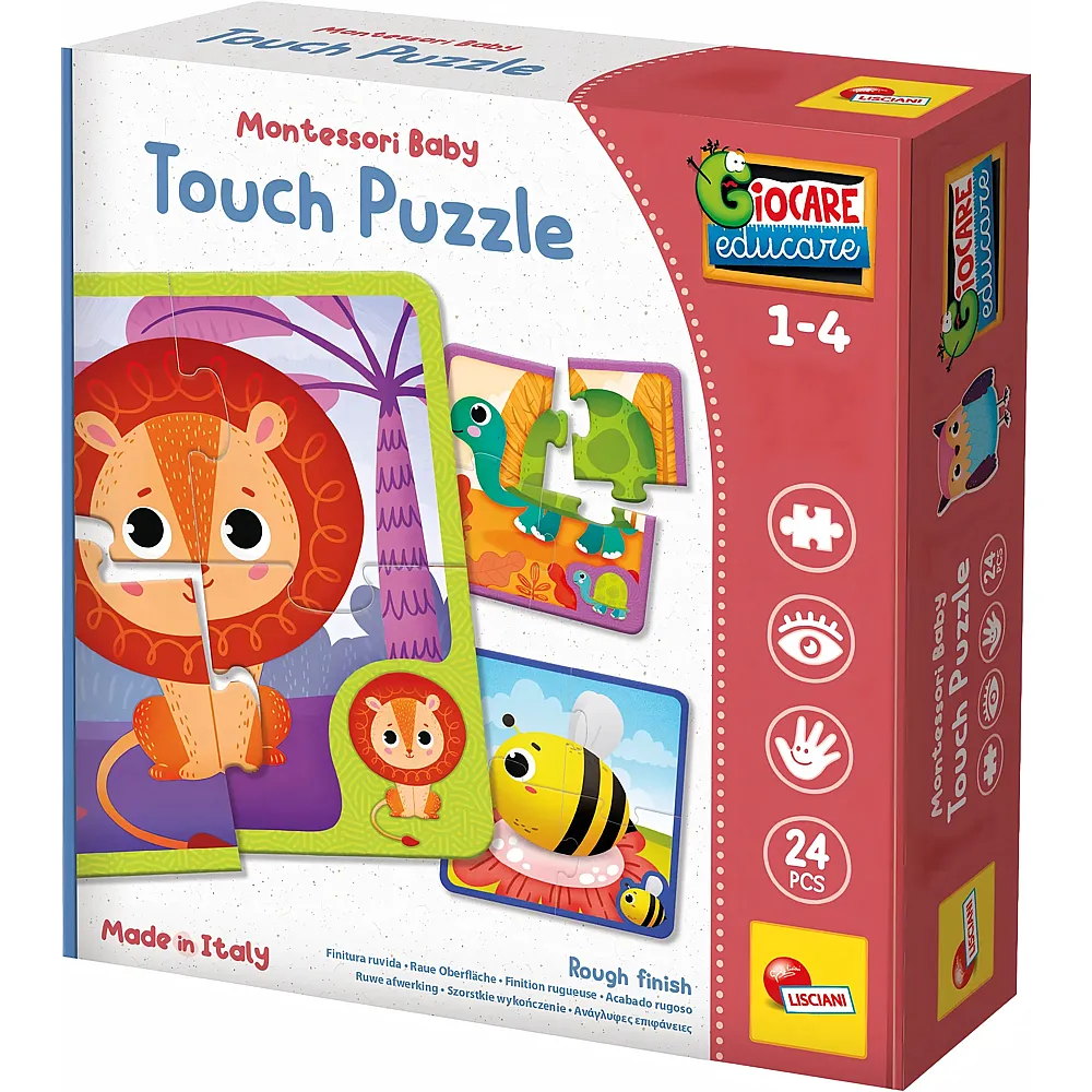 Lisciani Montessori Baby Touch Puzzle 6 Puzzle � 4 Teile 24 Teile,