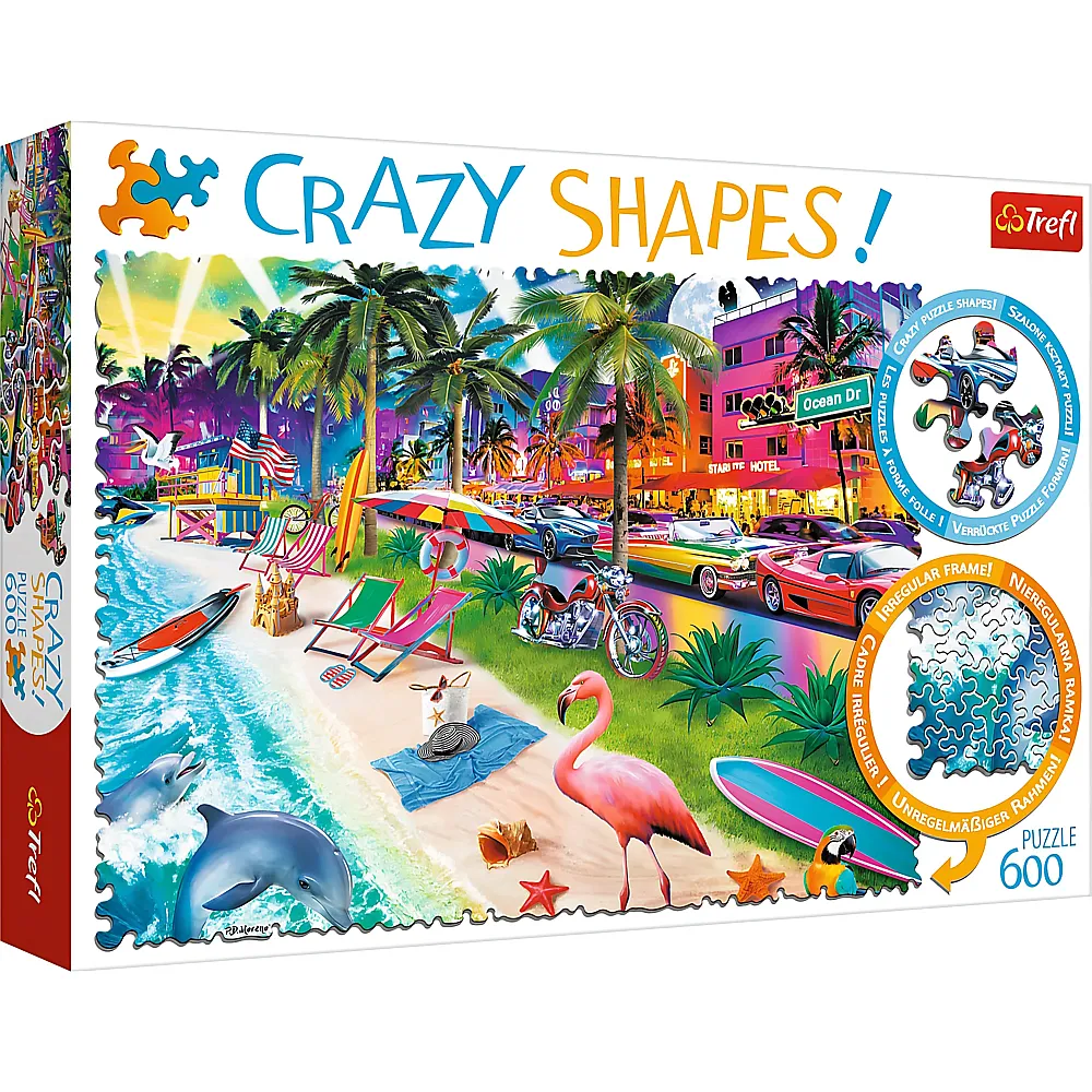 Trefl Puzzle Crazy Shapes Miami Beach - 600 Teile