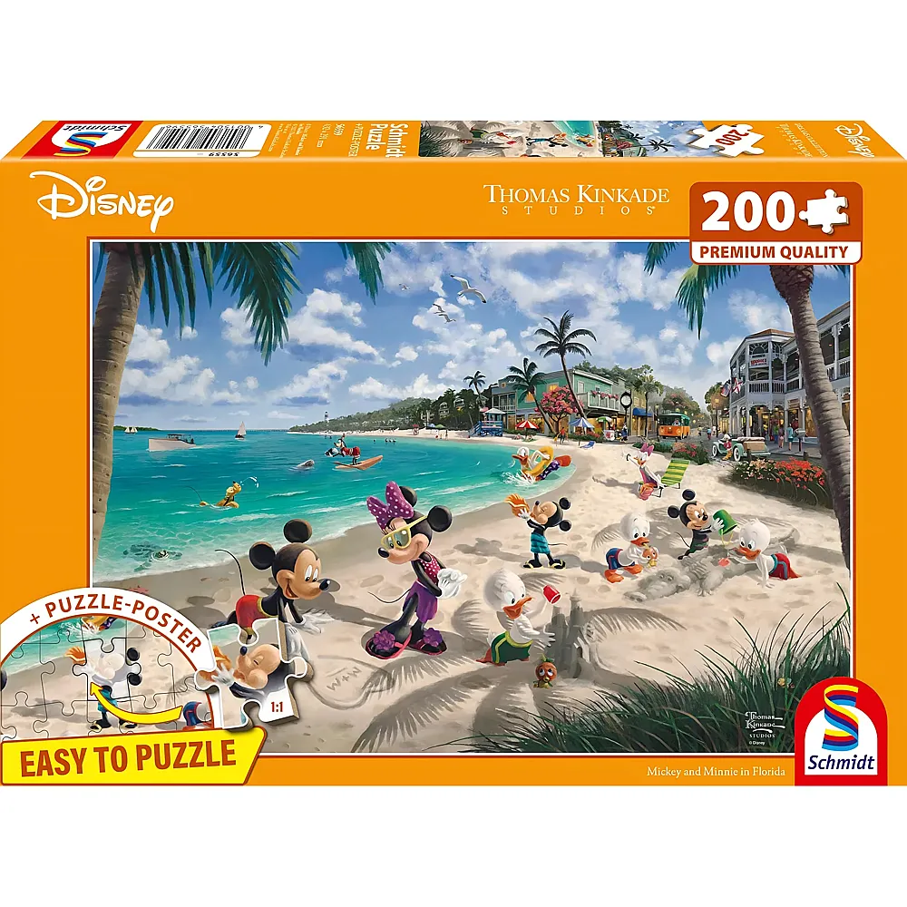 Schmidt Puzzle Thomas Kinkade Mickey Mouse Disney Mickey and Minnie in Florida 200Teile
