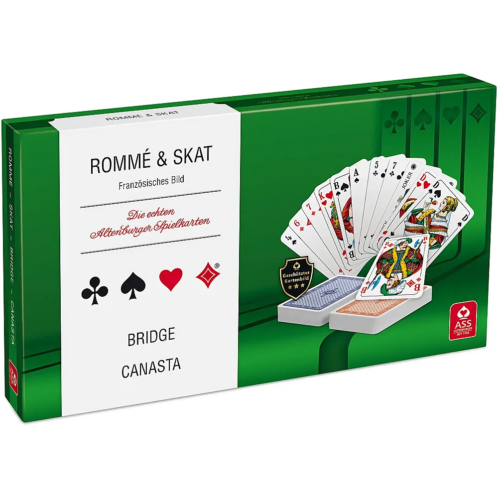 ASS Altenburger Spielkartenkassette: Skat, Romm�, Bridge, Canaster