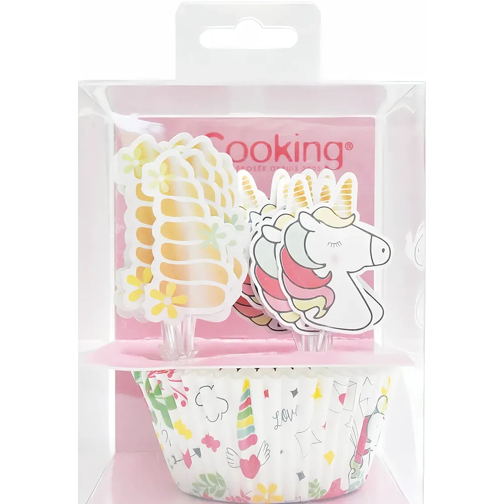 ScrapCooking 24 Muffinsf�rmchen & 24 Toppers Einhorn - 48 Teile