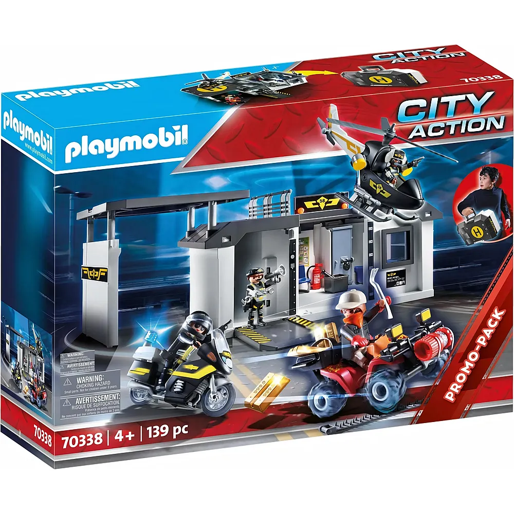 PLAYMOBIL City Action Grosse Mitnehm-SEK-Zentrale mit Lichteffekten 70338