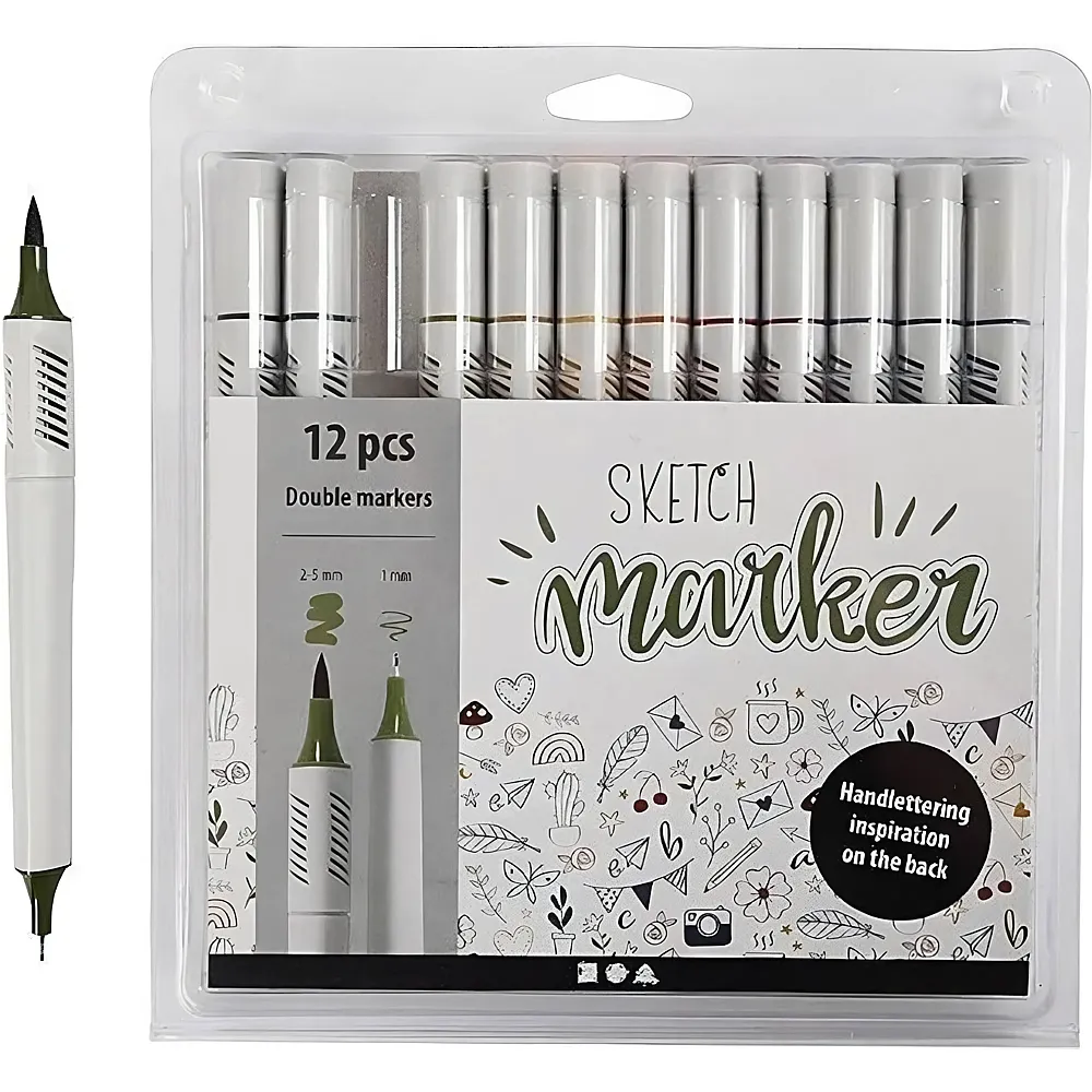 Creativ Company Fasermaler Sketch Marker - 12 Teile