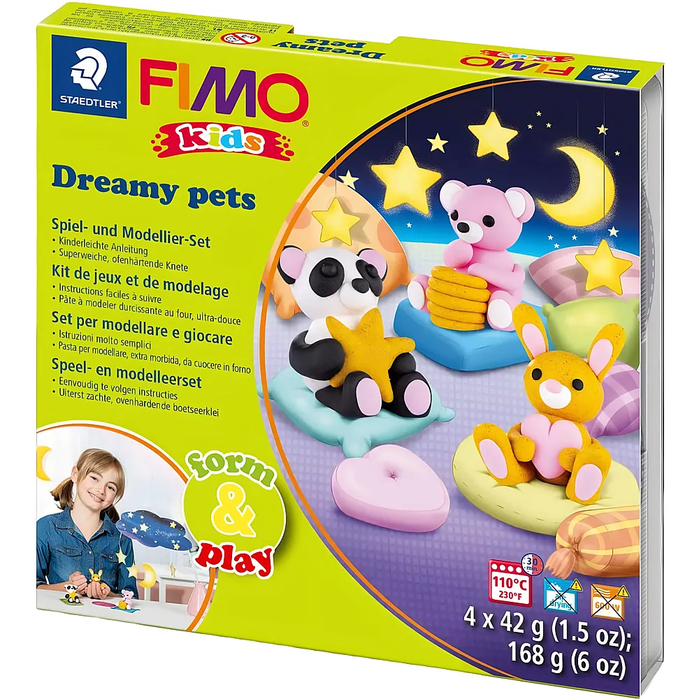 meinspielzeug - Fimo kids Modellier-Set Dreamy-Pets | Kneten & Formen