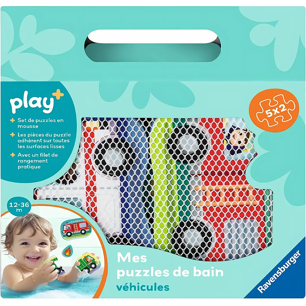 Ravensburger play+ Mes puzzles de bain: v�hicules