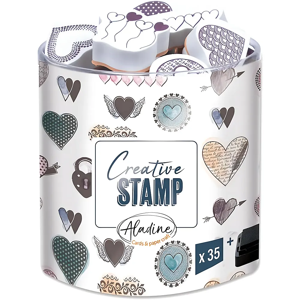 Aladine Stempel Herzen - 35 Teile | Stempelsets