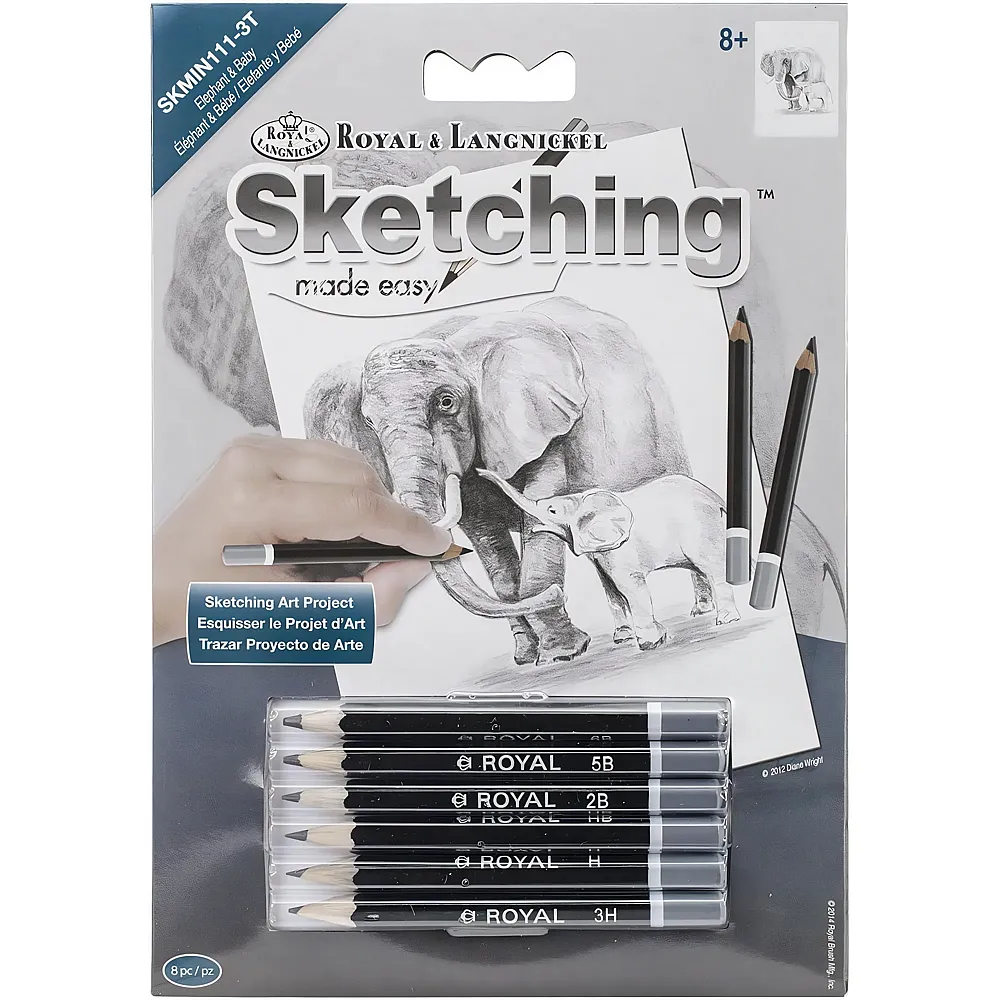 Royal & Langnickel R&l Sketching Mni Maman Elephant & Son Petit  14x20cm - Suche