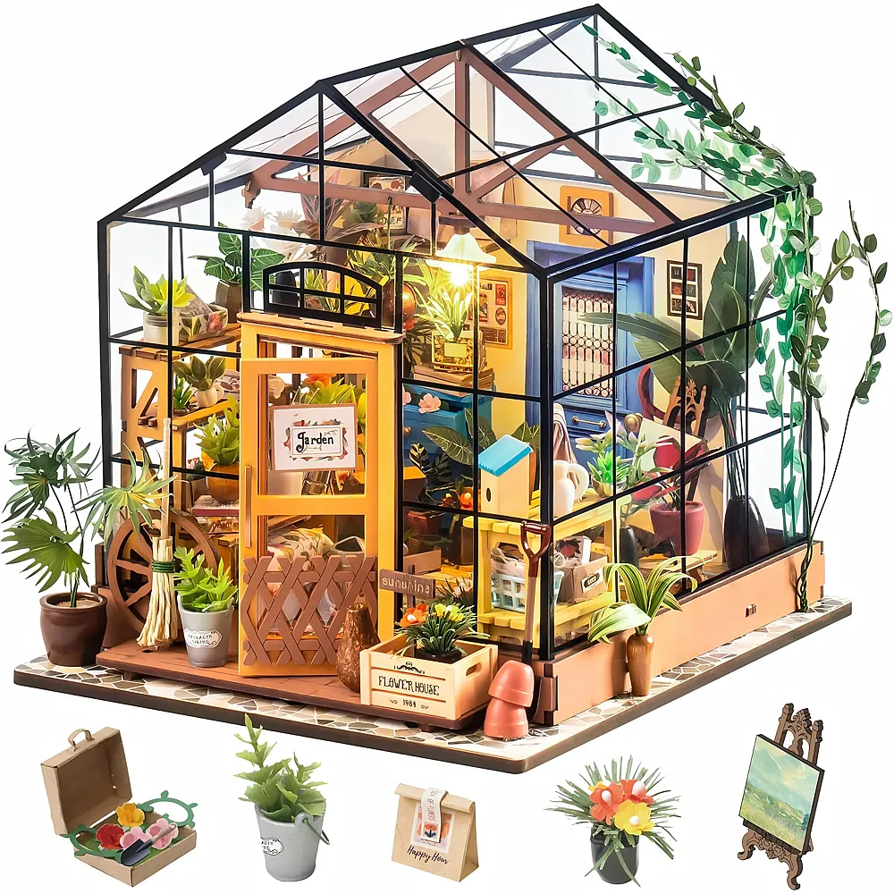 meinspielzeug - Robotime Rolife DIY Miniatur-Blumenhaus von Cathy - 389 Teile | Modellbausatz Diverse