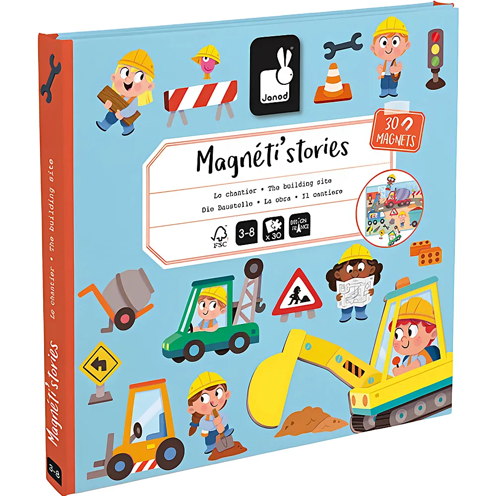 Janod Magnetistories Baustelle - 30 Teile
