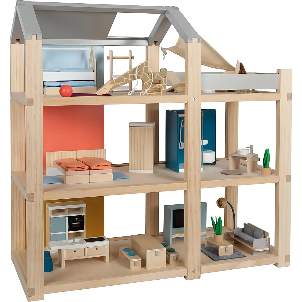 small foot Puppenhaus Natur mit M�beln