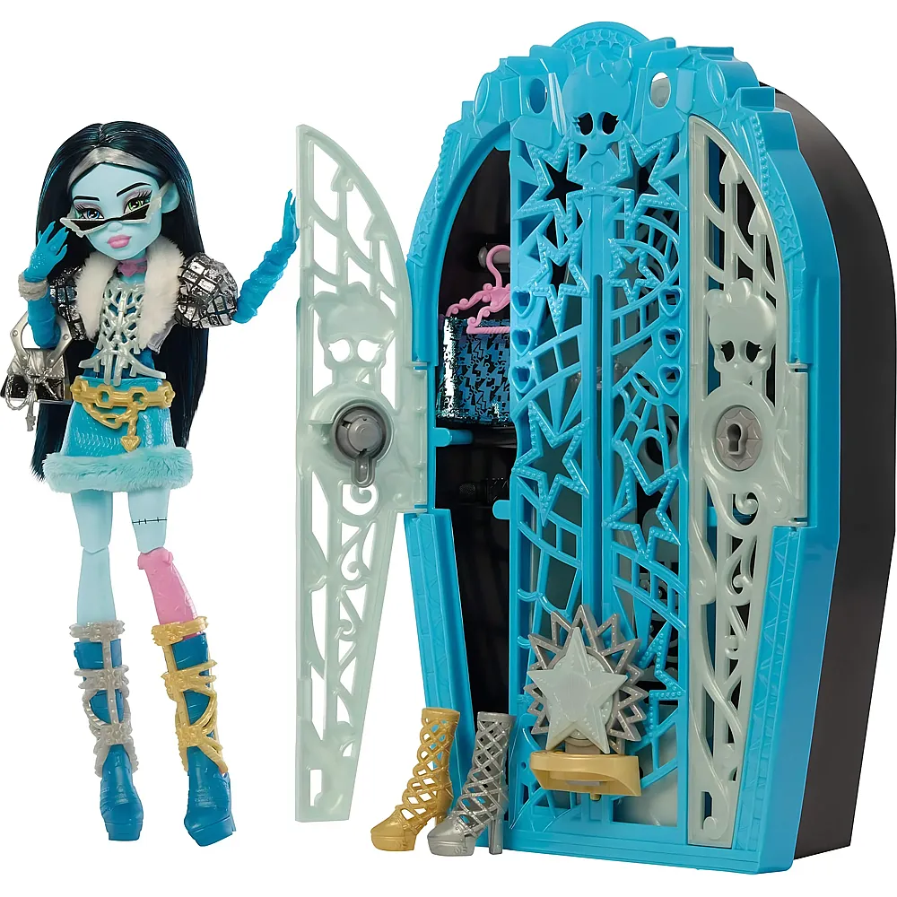 Mattel Monster High Hauntlywood Mysteries Frankie Stein mit zauberhaftem Kleiderschrank