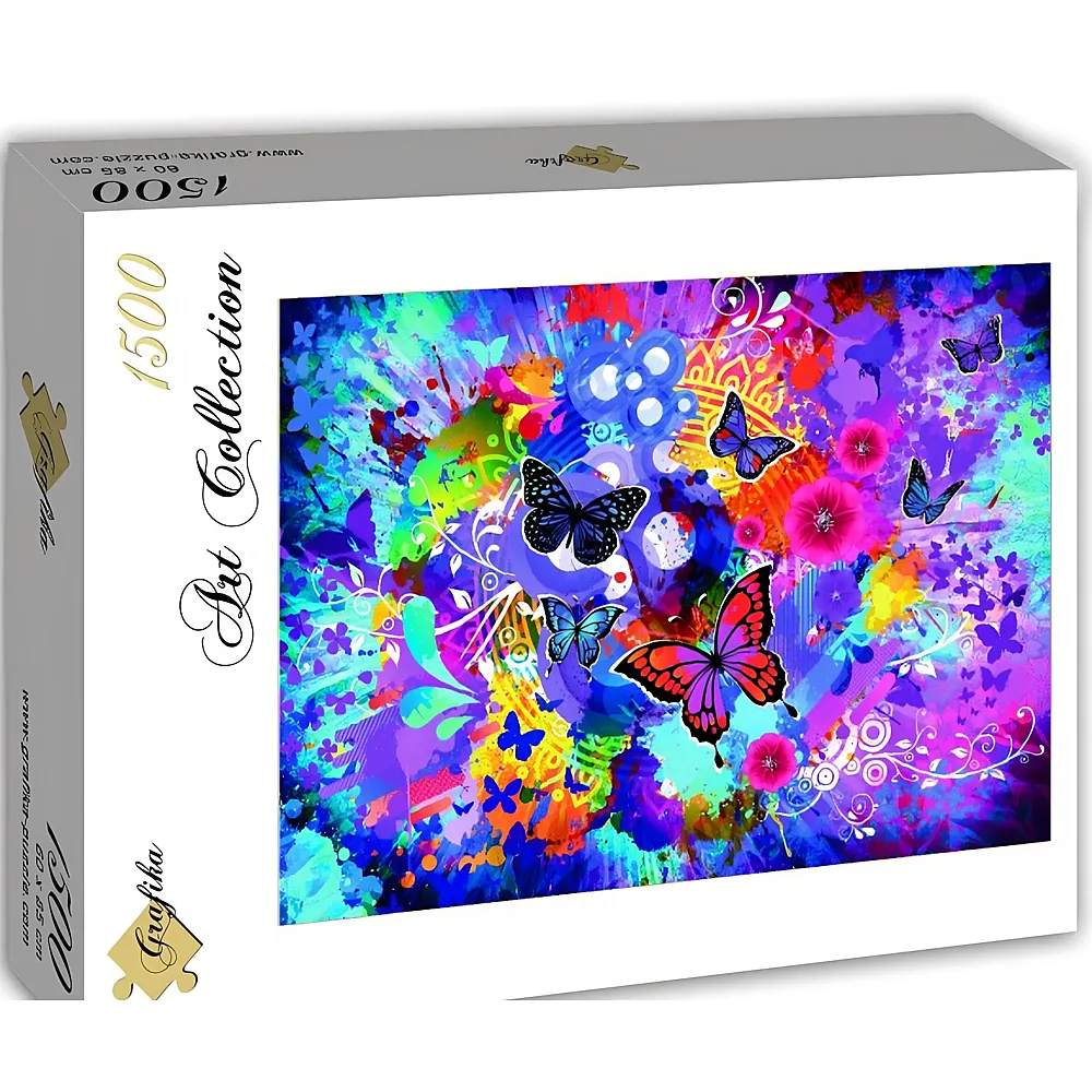 Grafika Puzzle Art Collection Colorful Flowers and Butterflies - 1500 Teile