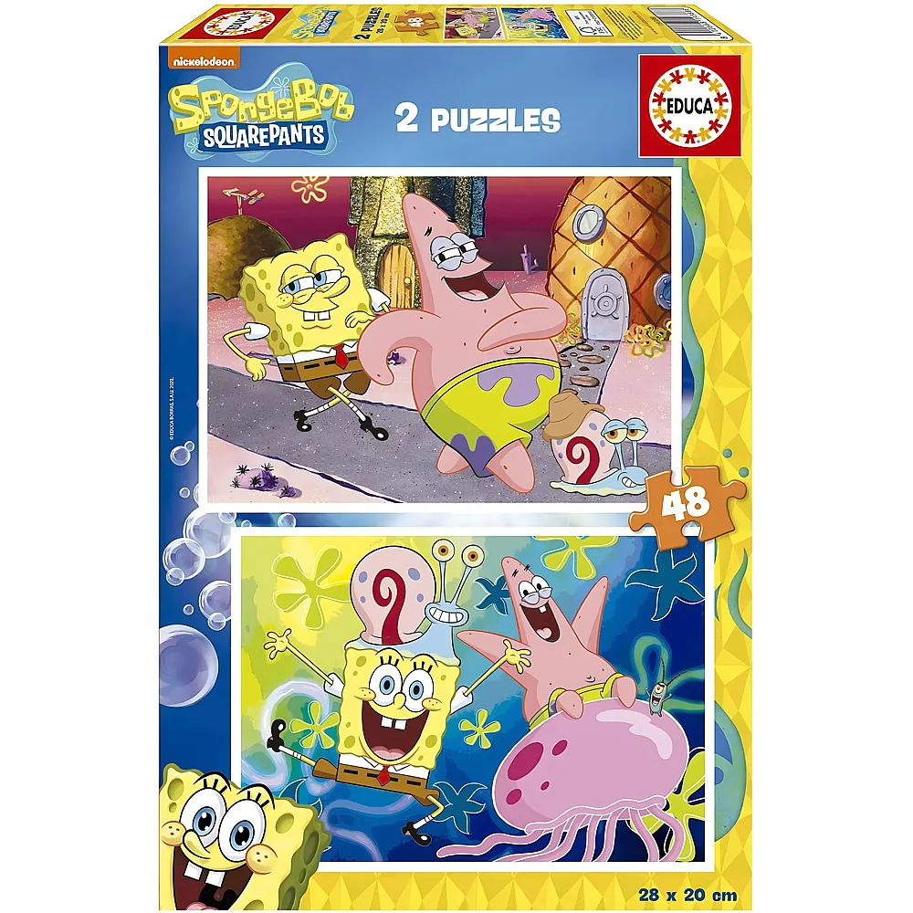 meinspielzeug - Educa Puzzle 2in1 Spongebob 48Teile SpongeBob | Puzzle 10-104 Teile