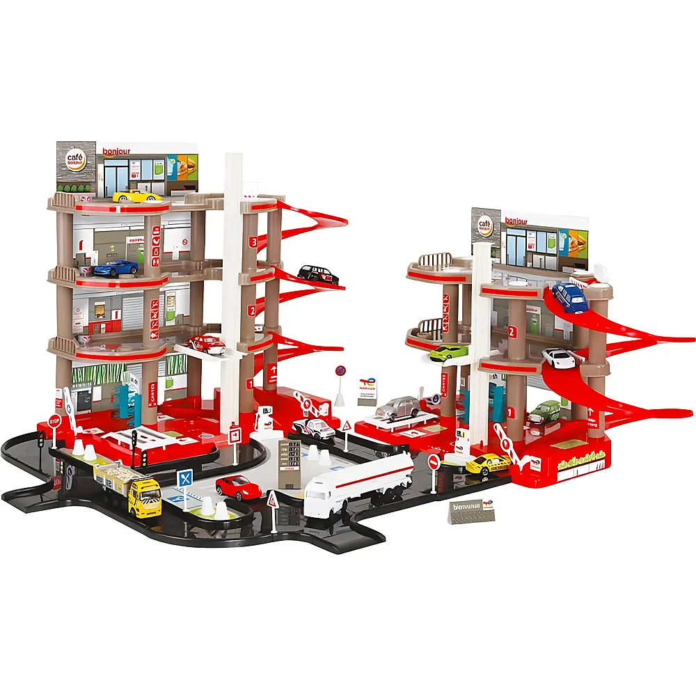 Starlux Super Doppelte Garage mit Tankstelle mit 3 & 4 Ebenen