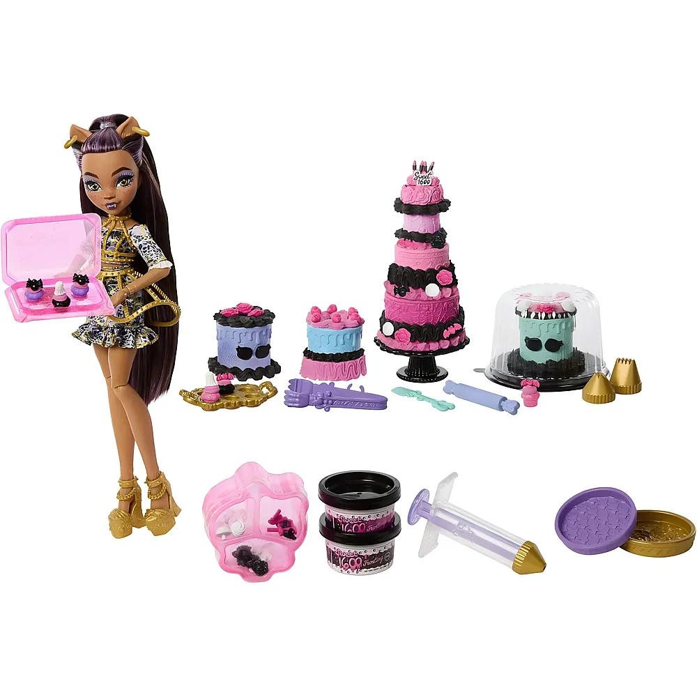 Mattel Monster High Scary Sweet Birthday Tortenset mit Clawdeen Wolf