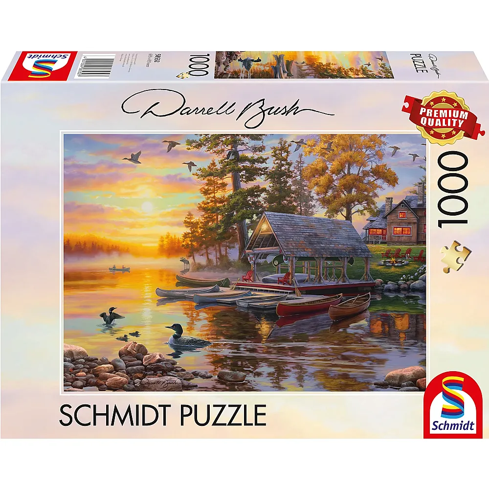 Schmidt Puzzle Darrell Bush Bootshaus mit Kanus 1000Teile