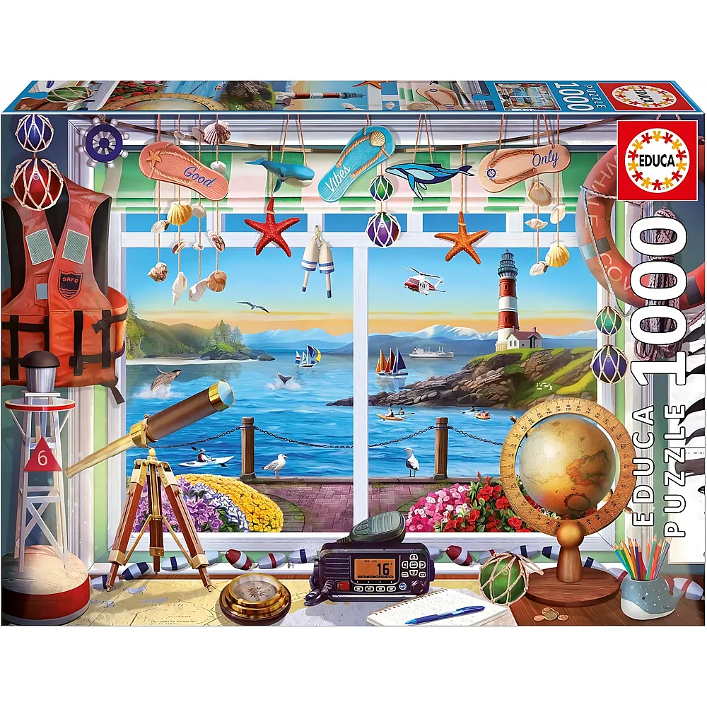 Educa 1000-teiliges Puzzle f�r Erwachsene  Leben im Hafen. Inklusive Fix Puzzle-Kleber. Masse: 68 x 48 cm. Ab 14 Jahren 