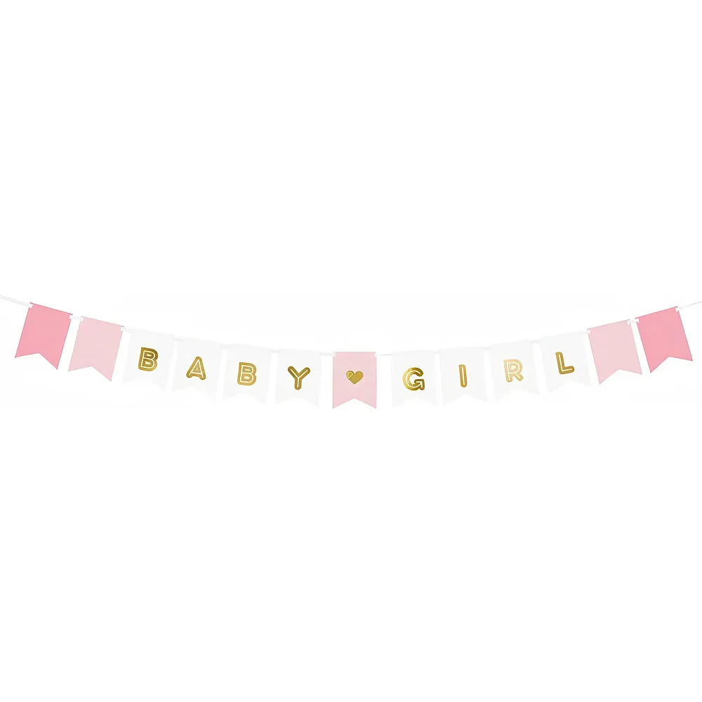 PartyDeco Banner Baby Girl, rosa 15 x 175cm - Suche