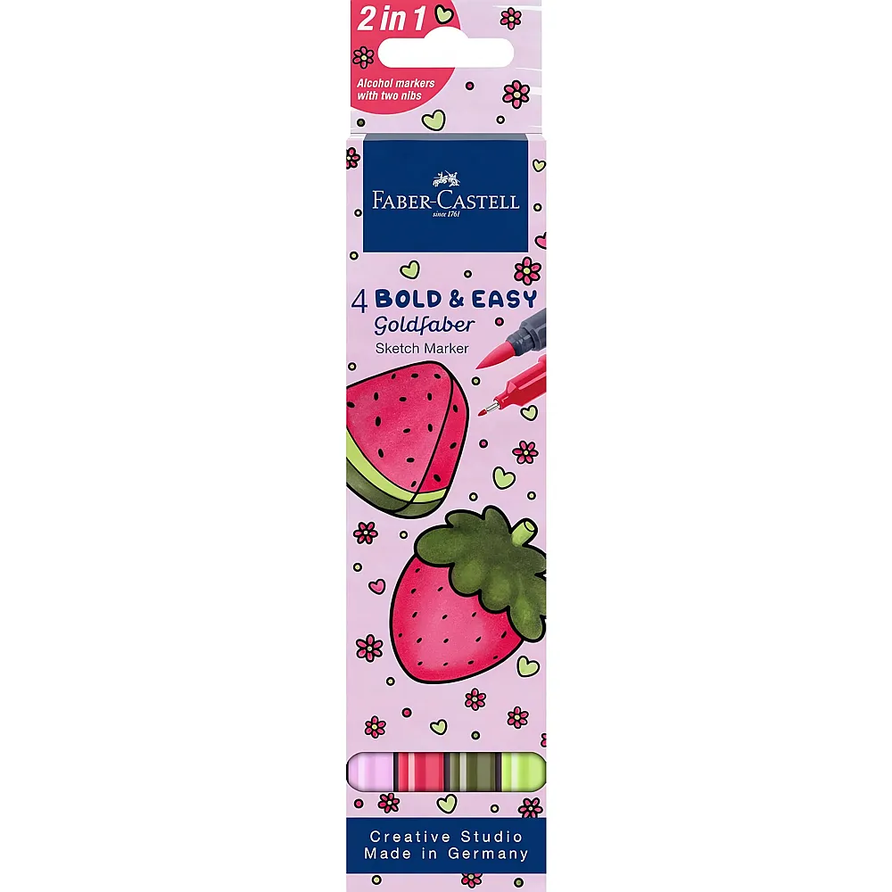 meinspielzeug - Faber-Castell Sketch Marker Bold Easy I 4Teile | Farbe & Kreide