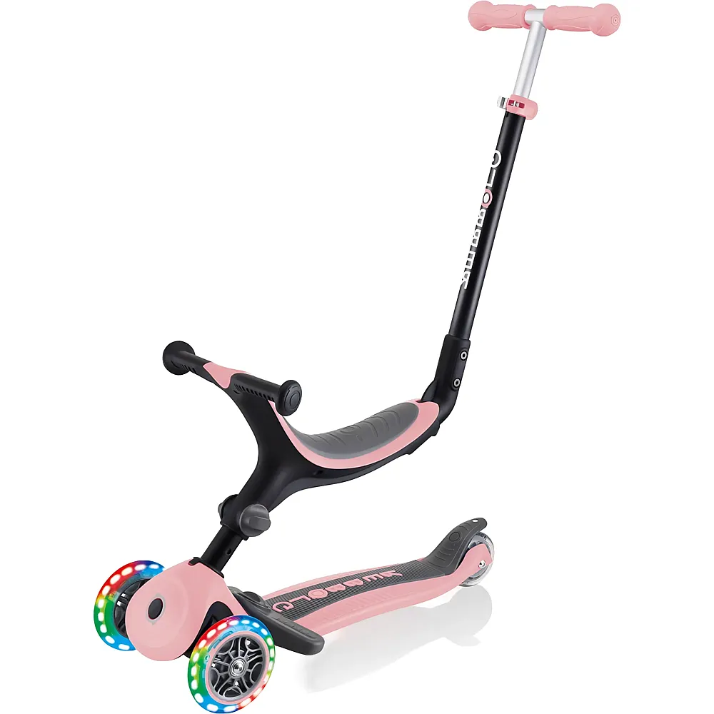 Globber Scooter Go Up Foldable Plus Lights Pastel Pink