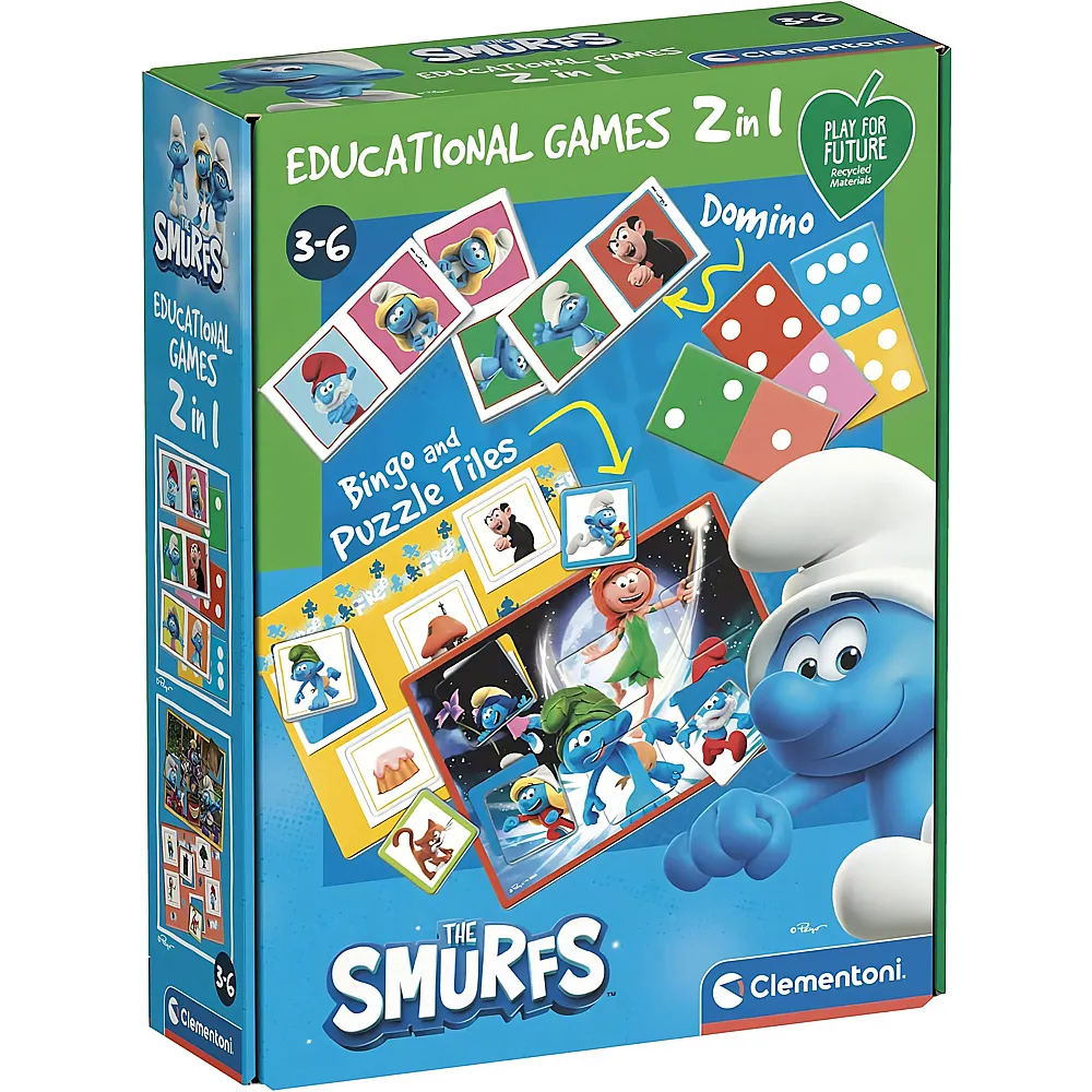 Clementoni 2in1 Die Schl�mpfe Lernspiele - Mehrsprachig