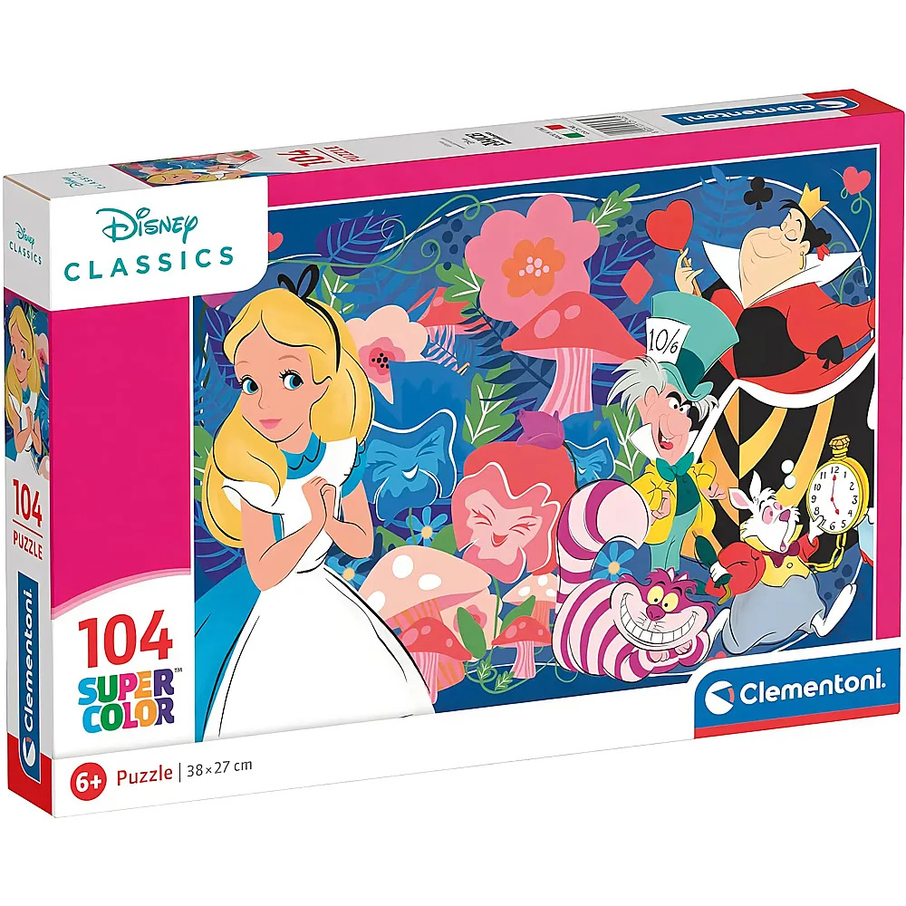 Clementoni Puzzle Supercolor Alice im Wunderland 104Teile