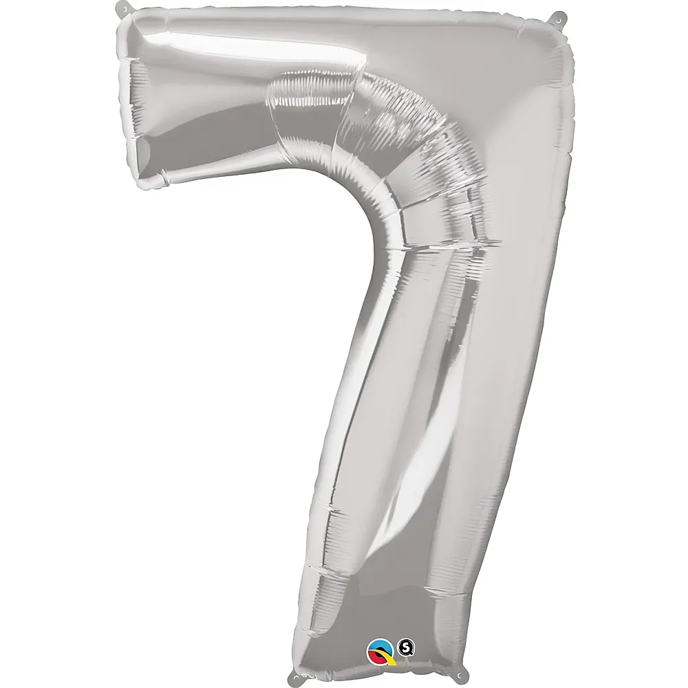 Grabo Megaloons Folienballon Zahl 7 Silber - 102 cm - Folienballone