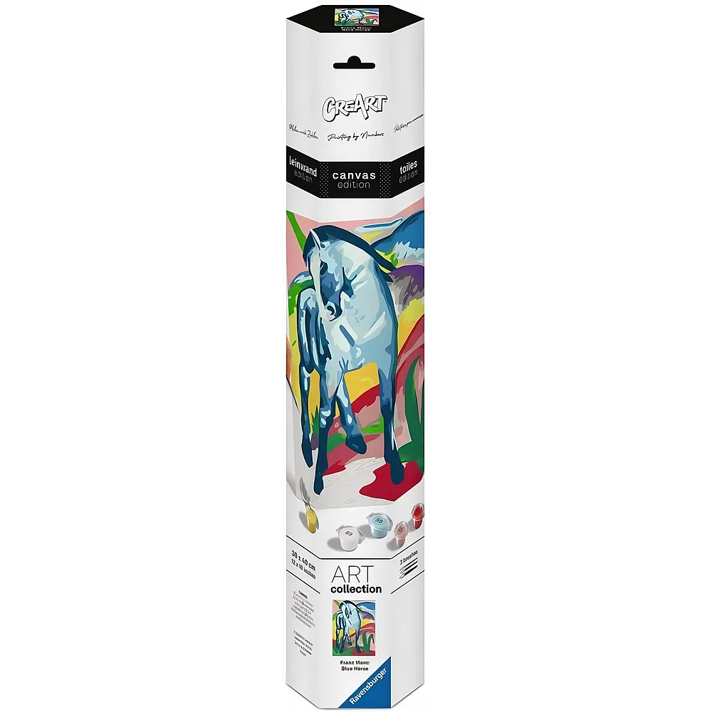 Ravensburger CreArt Canvas Edition - Malen nach Zahlen - Franz Marc: Blaues Pferd