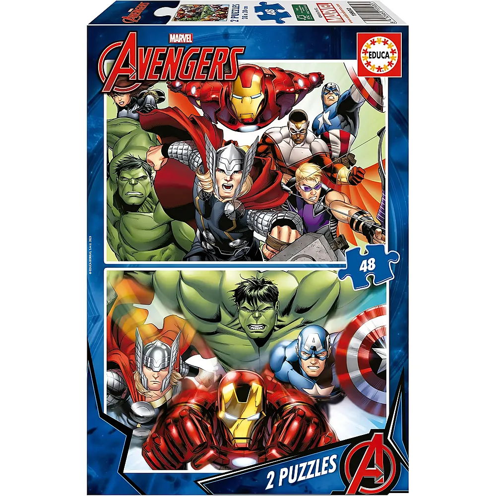 meinspielzeug - Educa Puzzle 2in1 Avengers 48Teile | Puzzle 10-104 Teile