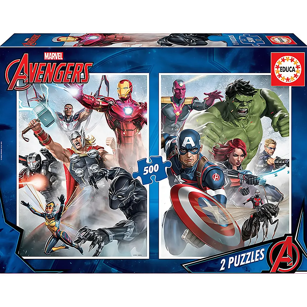 Educa Puzzle Avengers Marvel Mania 2x500 | Mehrfach-Puzzle
