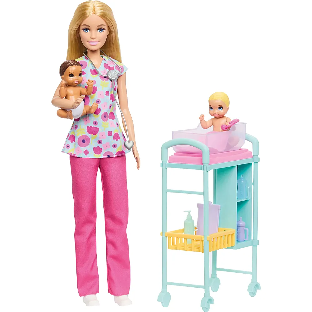 Karrieren Kinder�rztin-Spielset mit blonder Barbie-Puppe in OP-Bekleidung