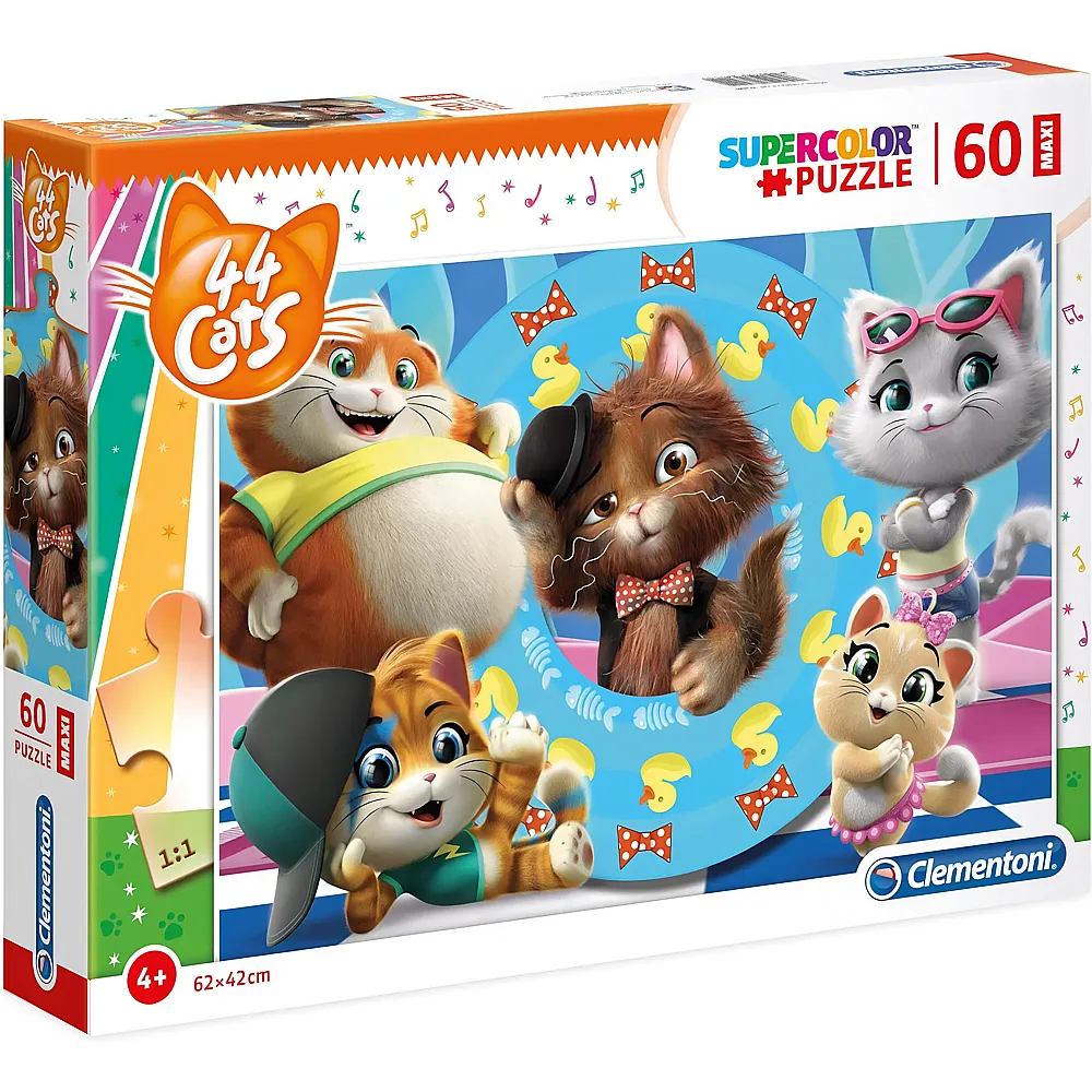 Clementoni Puzzle Supercolor 44 Cats - 60 Teile