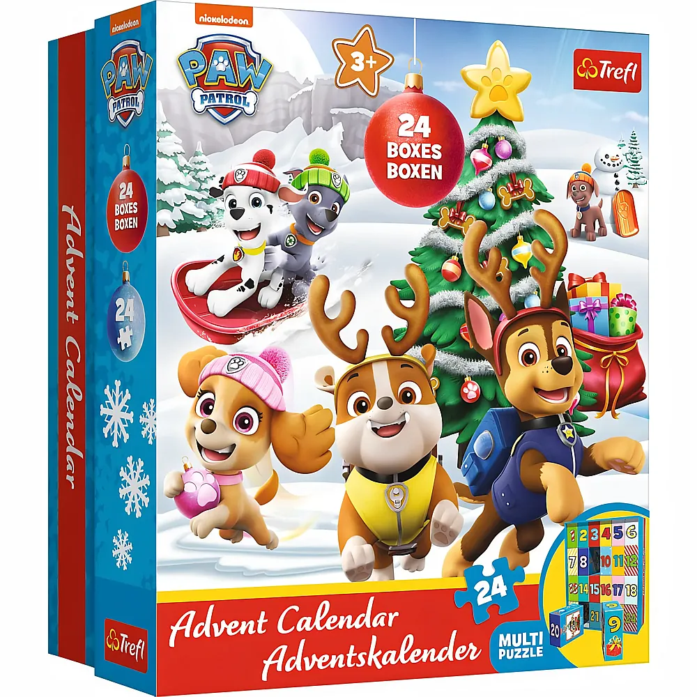 Trefl Puzzle Adventskalender Paw Patrol - 24 Teile