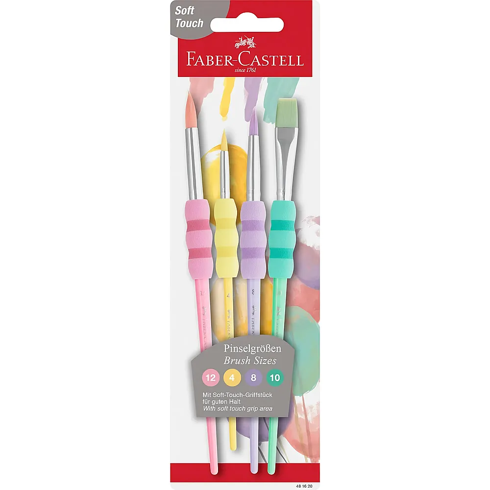Faber-Castell Pinsel-Set Soft-Touch Pastell - 4 Teile