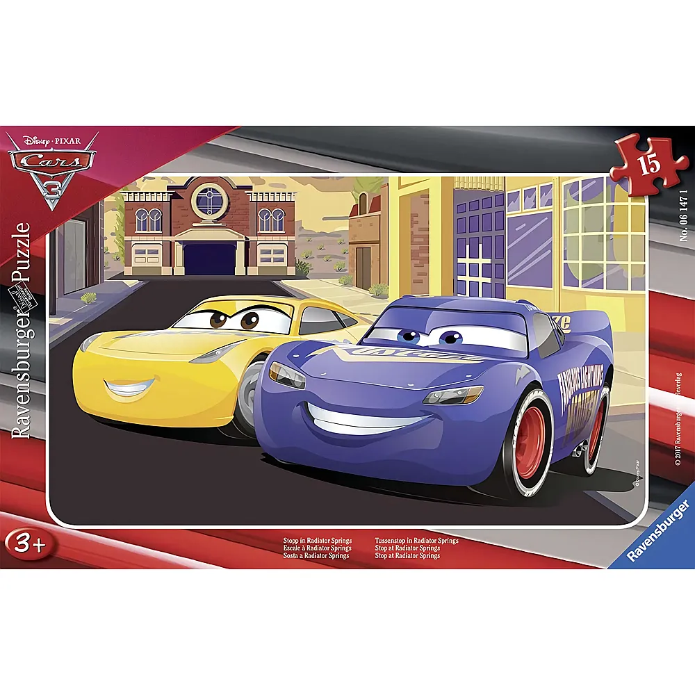 Ravensburger Puzzle Cars 3 - 15 Teile Disney Cars - Rahmenpuzzle