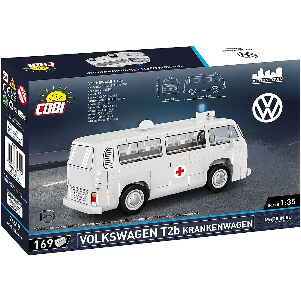 meinspielzeug - COBI Volkswagen T2b Krankenwagen 24619 VW | Klemmbausteine Fahrzeuge