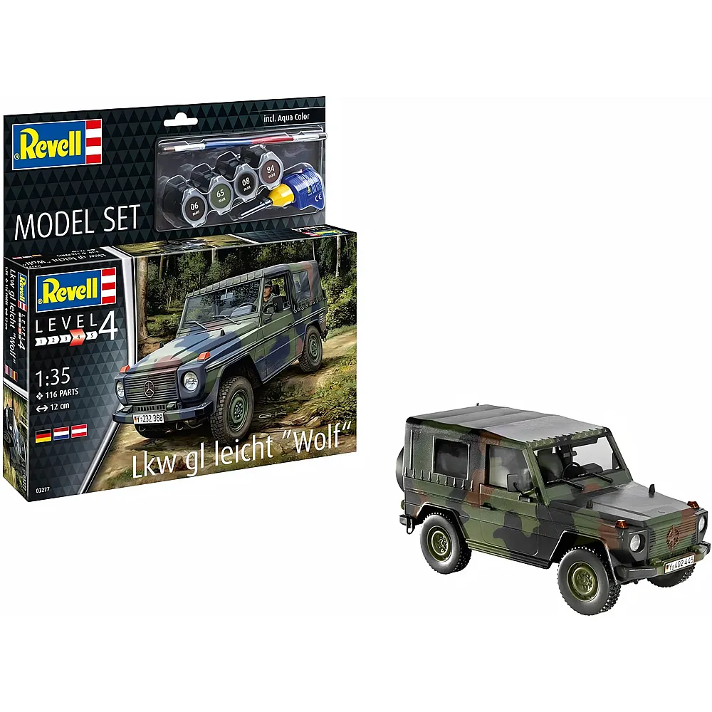 meinspielzeug - Revell Level 4 Modellbausatz LKW gl leicht Wolf 116Teile | Modellbausatz Milit�r