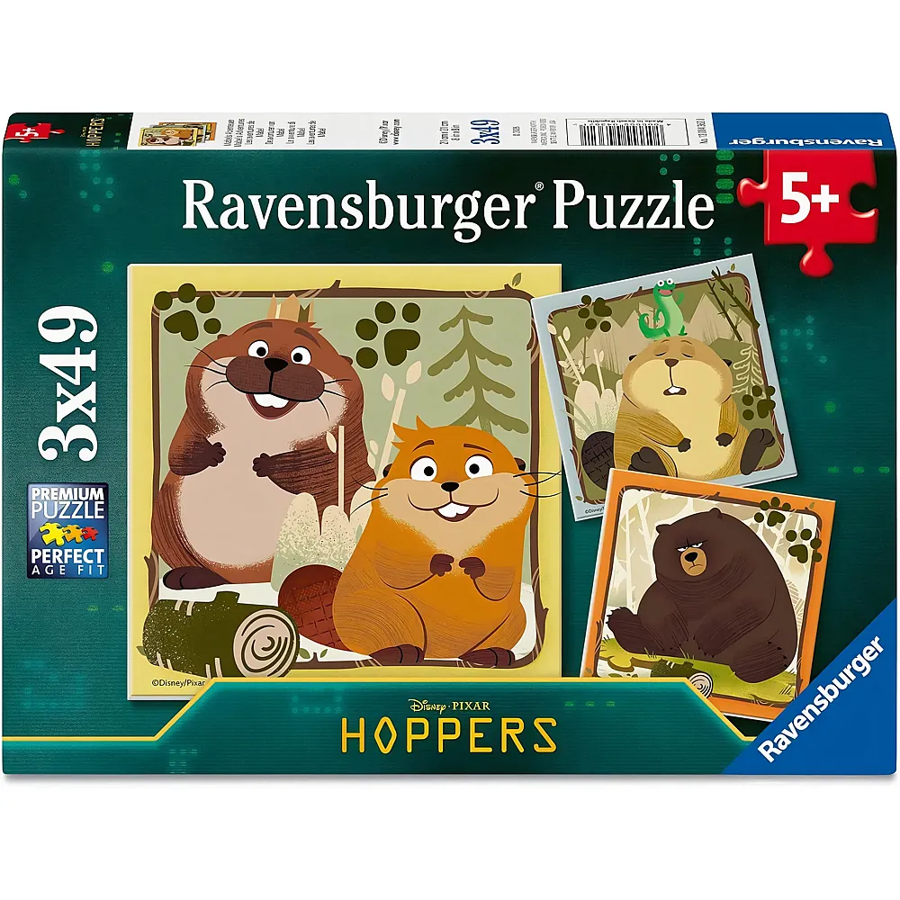 Ravensburger Puzzle 3in1 Hoppers Mabels Abenteuer - 49 Teile