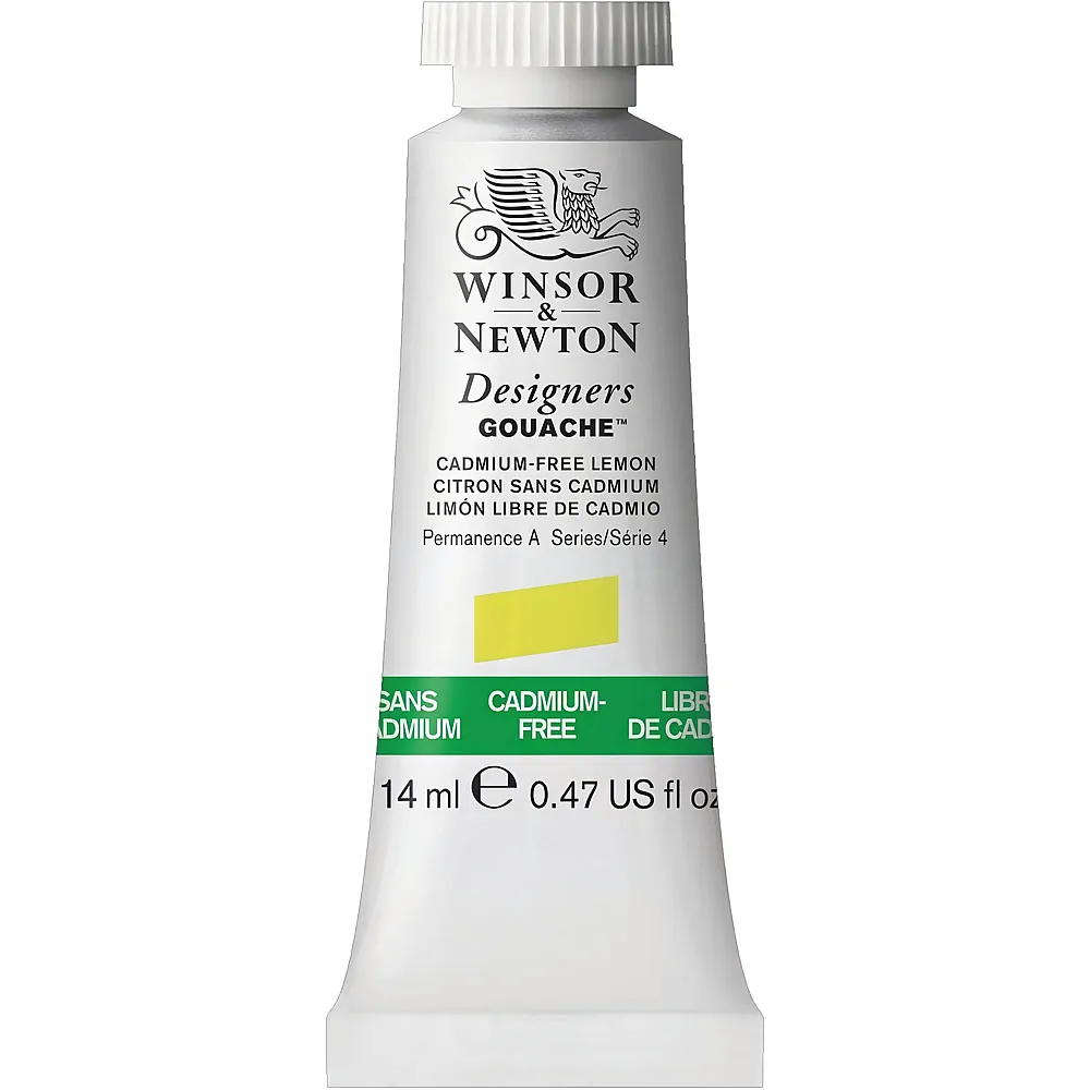 Winsor & Newton W&n Designers Gouache 14ml Tube Kadmiumfrei Zitrone