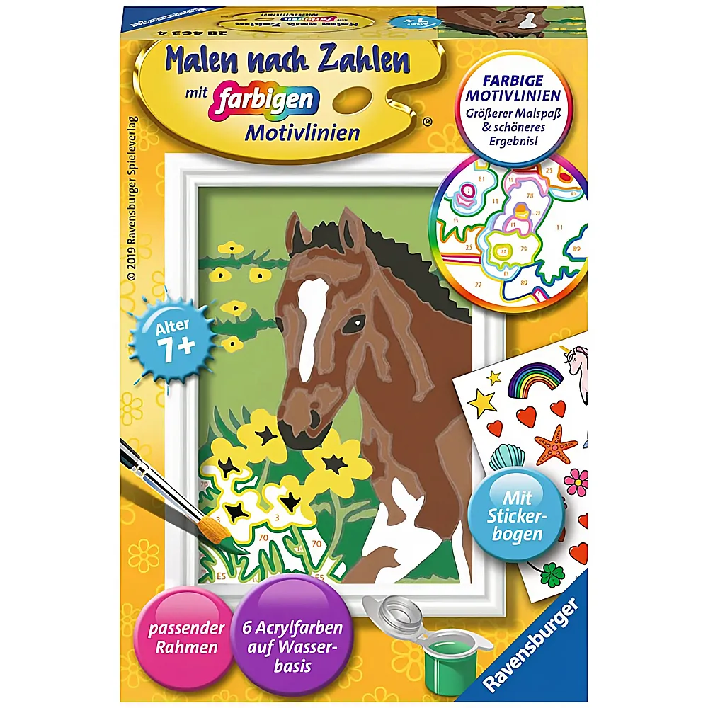Ravensburger Malen nach Zahlen Farbige Motivlinien Fohlen