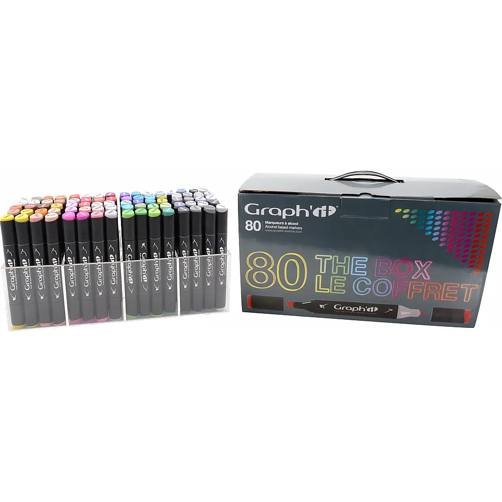 Graph'it Coffret 80 Marqueurs Avec Presentoir DE Bureau 4 CO
