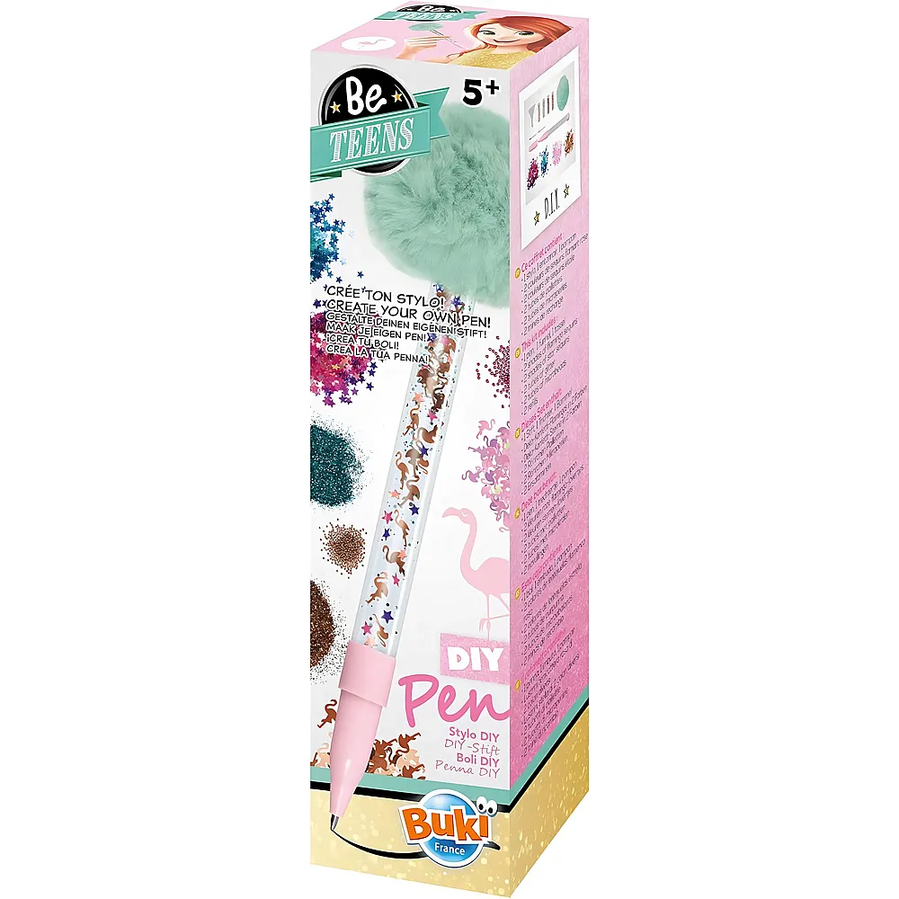Buki Be Teens DIY-Stift - Flamingo Transparent Rosa
