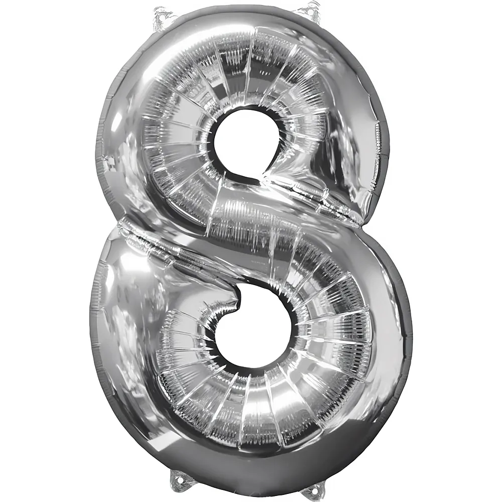 Grabo Megaloons Folienballon Zahl 8 silber - 102 cm