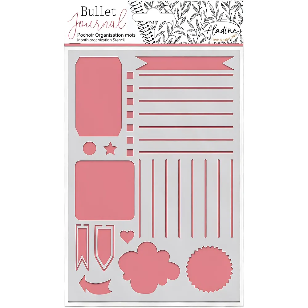 Aladine Bullet Journal Schablone Organisation, Monate, Fr. | Malsets