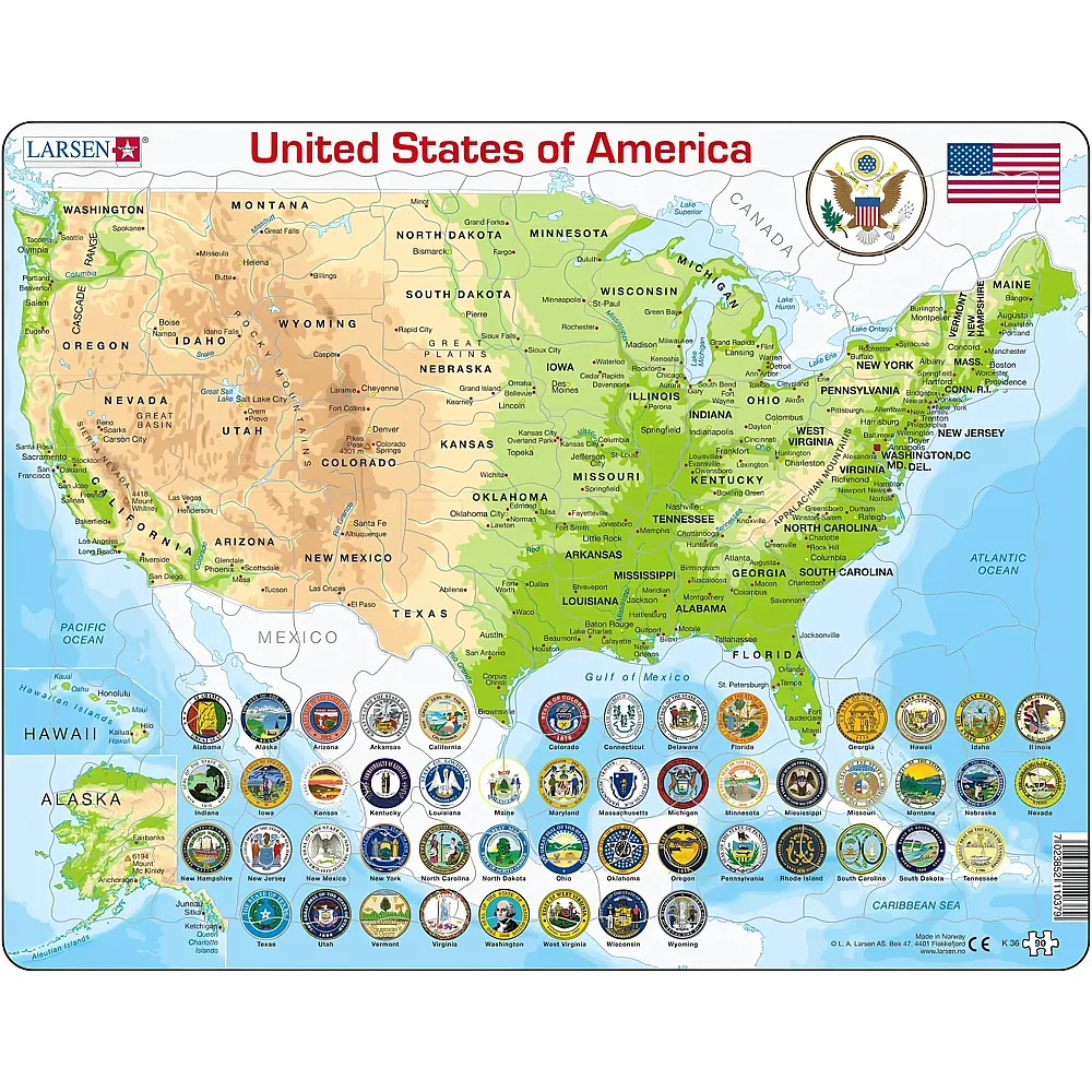 Larsen Puzzle United States of America - 90 Teile