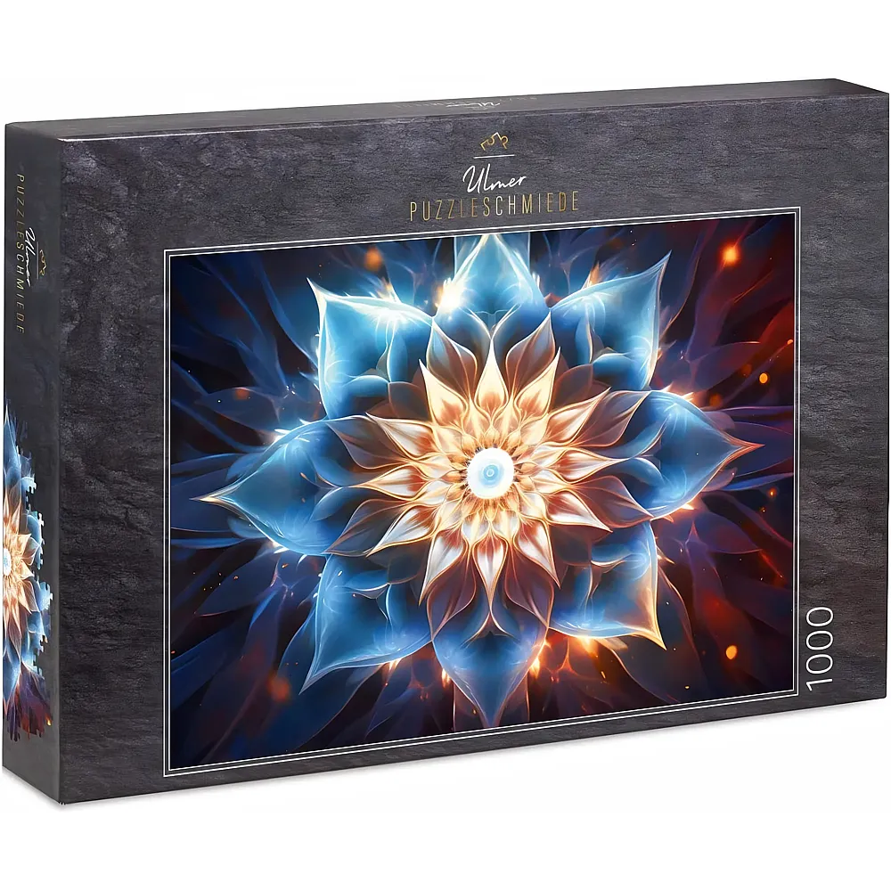Ulmer Puzzleschmiede Eisblume - Blume und Stern als Mandala-Elemente - 1000 Teile